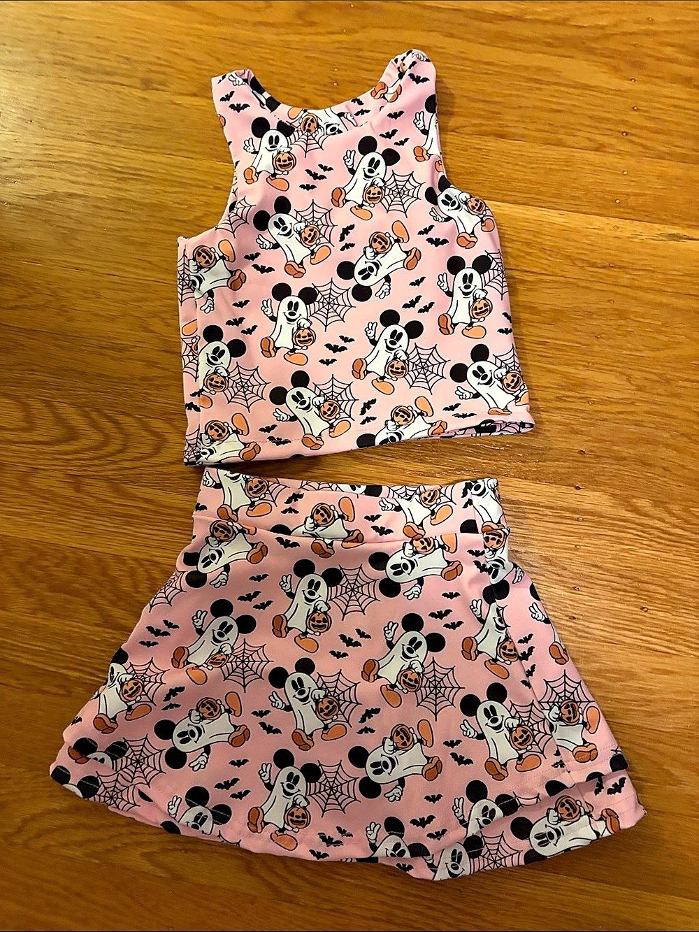 Girls Pink Mickey Mouse Skirt Set